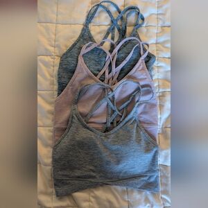 Women's Cross-Back Sports Bras - Set of 3